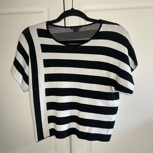 Theory Striped Short Sleeve Sweater